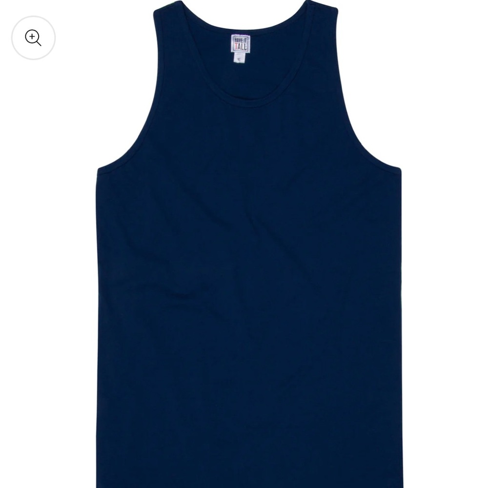 NWT Have It Tall Premium Cotton Long Tank Top Black Shell Casual Mens Size XL